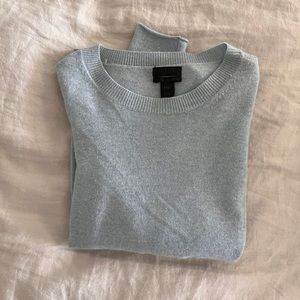 J Crew blue cashmere crew neck sweater